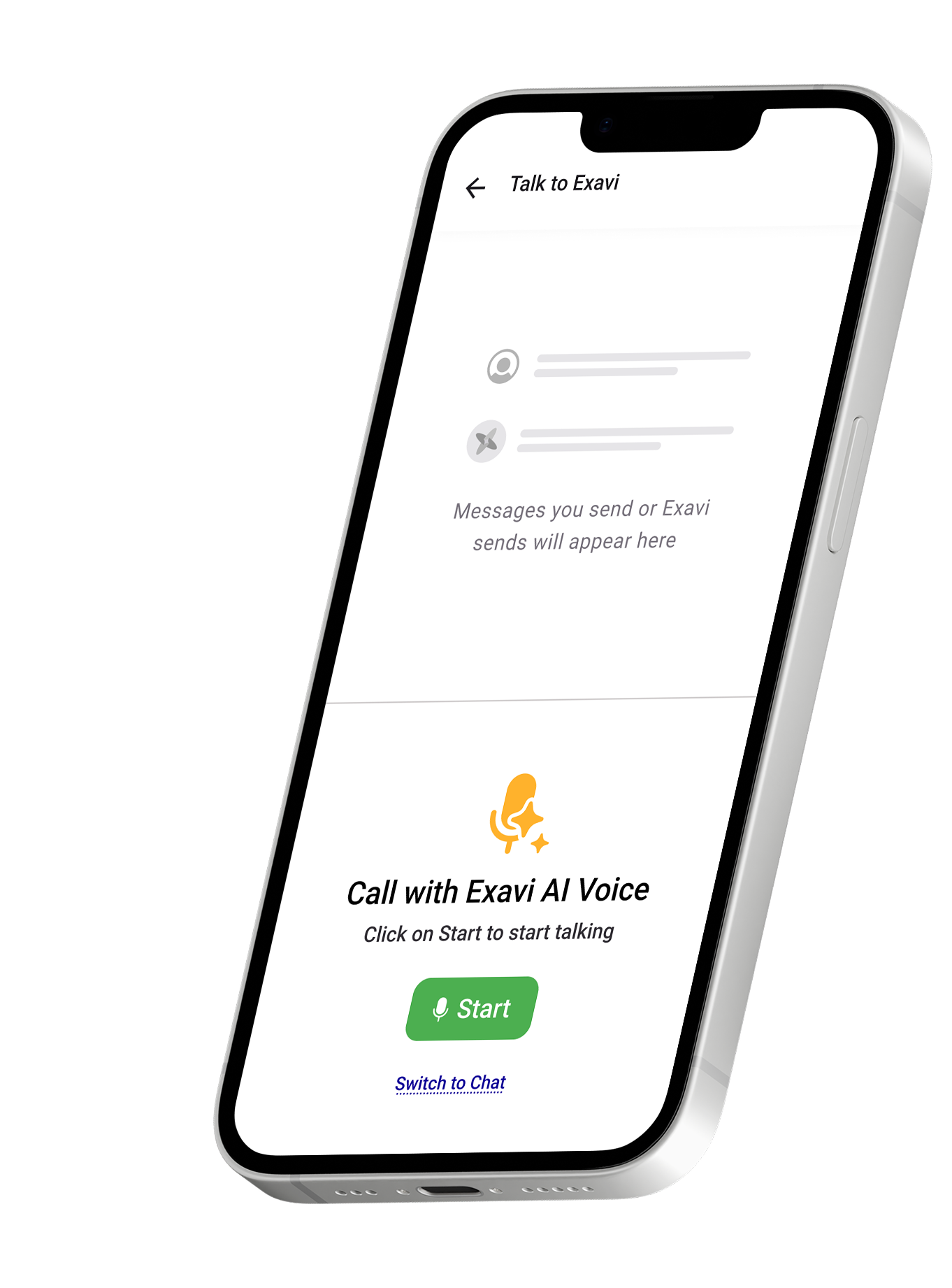 Exavi AI Chat screen